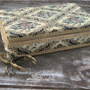 Tapestry Jewelry Box Velvet Interior Box Ring Box Jewelry Display Vintage
